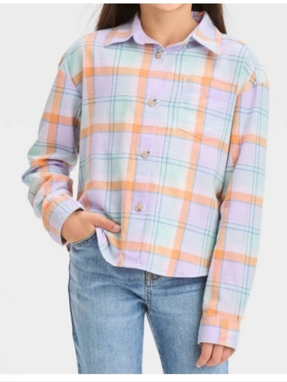 4/$25 Cat & Jack Pastel Plaid Shirt